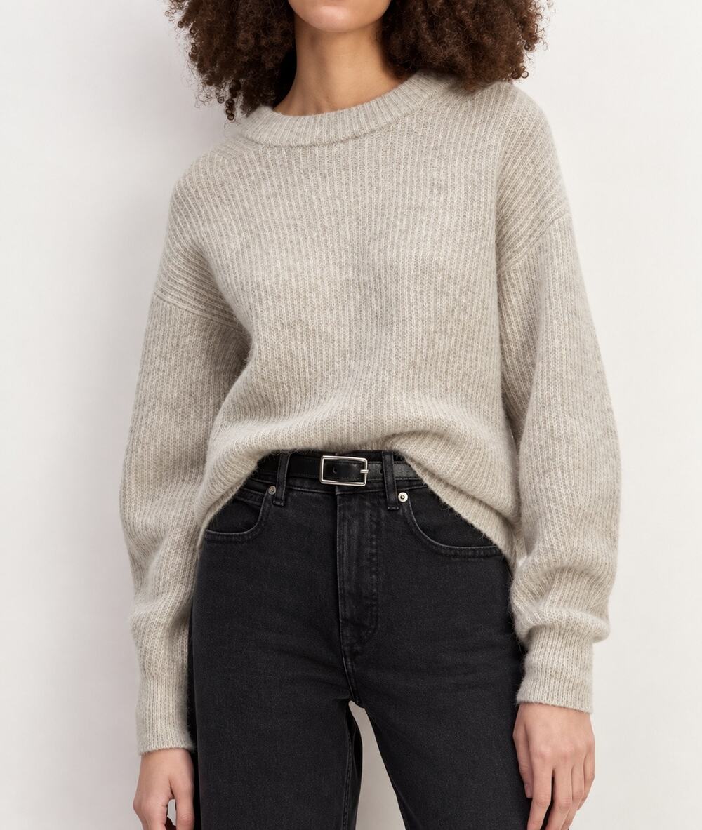 Everlane Alpaca Cocoon Crew Women’s Sweater Almond Medium